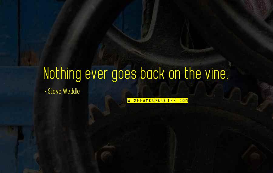 Shahabuddin Ghori Quotes By Steve Weddle: Nothing ever goes back on the vine.