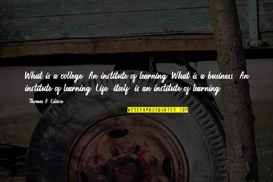 Shaheed Day Quotes By Thomas A. Edison: What is a college? An institute of learning.