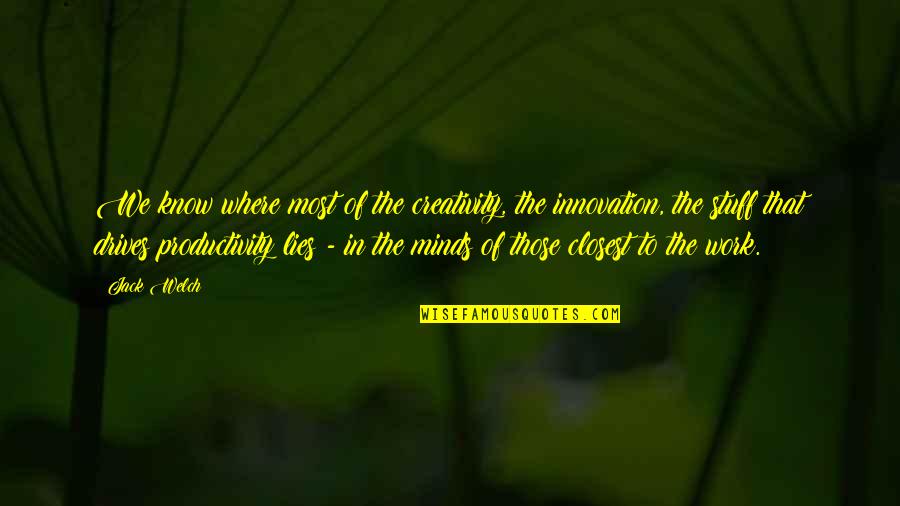 Shahrouz Ebadian Quotes By Jack Welch: We know where most of the creativity, the Shahrouz Ebadian Quotes By Jack Welch: We know where most of the creativity, the