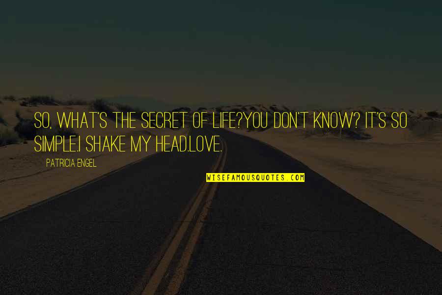 Shake Love Quotes By Patricia Engel: So, what's the secret of life?You don't know?