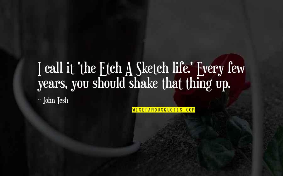 Shake Up Quotes By John Tesh: I call it 'the Etch A Sketch life.'