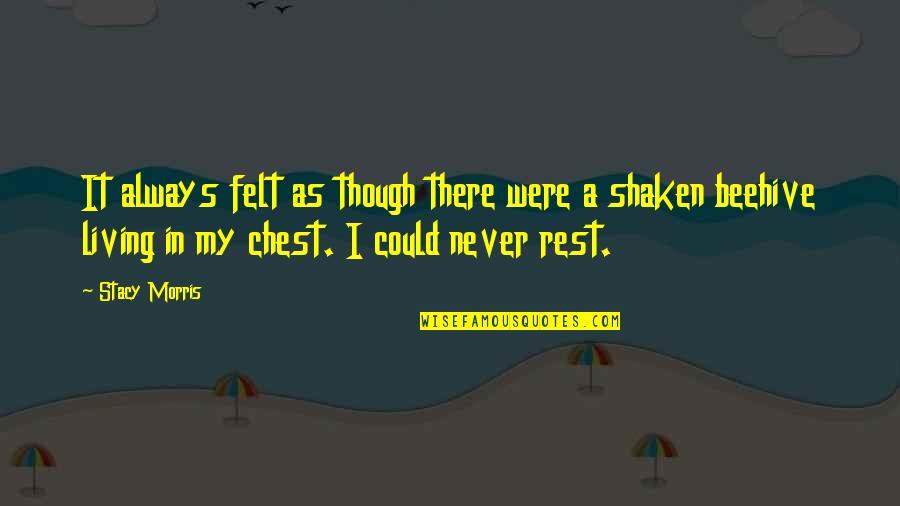Shaken Up Quotes By Stacy Morris: It always felt as though there were a Shaken Up Quotes By Stacy Morris: It always felt as though there were a