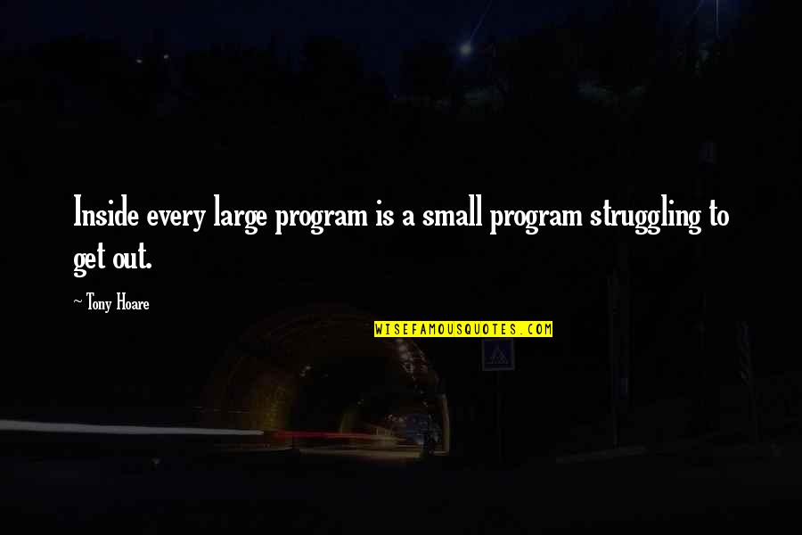 Shaker Quotes By Tony Hoare: Inside every large program is a small program