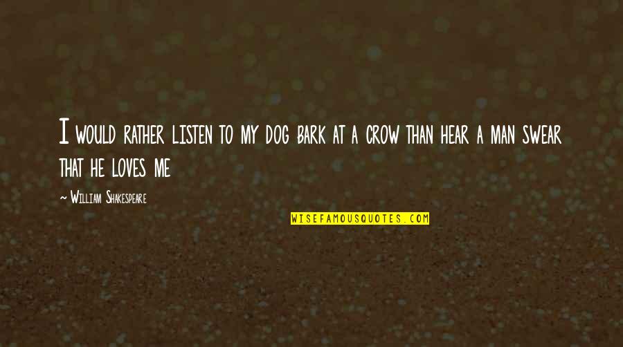 Shakespeare Crow Quotes By William Shakespeare: I would rather listen to my dog bark Shakespeare Crow Quotes By William Shakespeare: I would rather listen to my dog bark