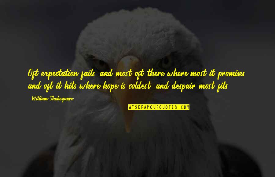 Shakespeare Expectation Quotes By William Shakespeare: Oft expectation fails, and most oft there where Shakespeare Expectation Quotes By William Shakespeare: Oft expectation fails, and most oft there where