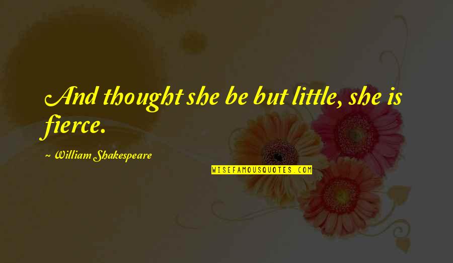 Shakespeare Fierce Quotes By William Shakespeare: And thought she be but little, she is