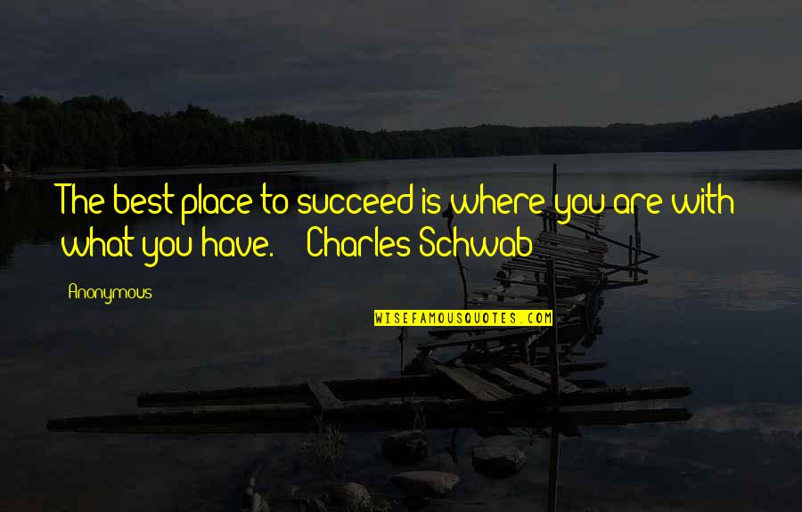 Shakespeare Foreboding Quotes By Anonymous: The best place to succeed is where you