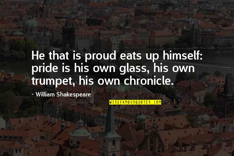 Shakespeare Himself Quotes By William Shakespeare: He that is proud eats up himself: pride
