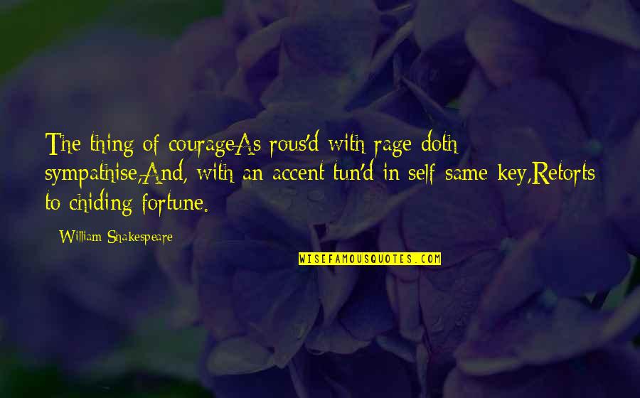 Shakespeare Rage Quotes By William Shakespeare: The thing of courageAs rous'd with rage doth