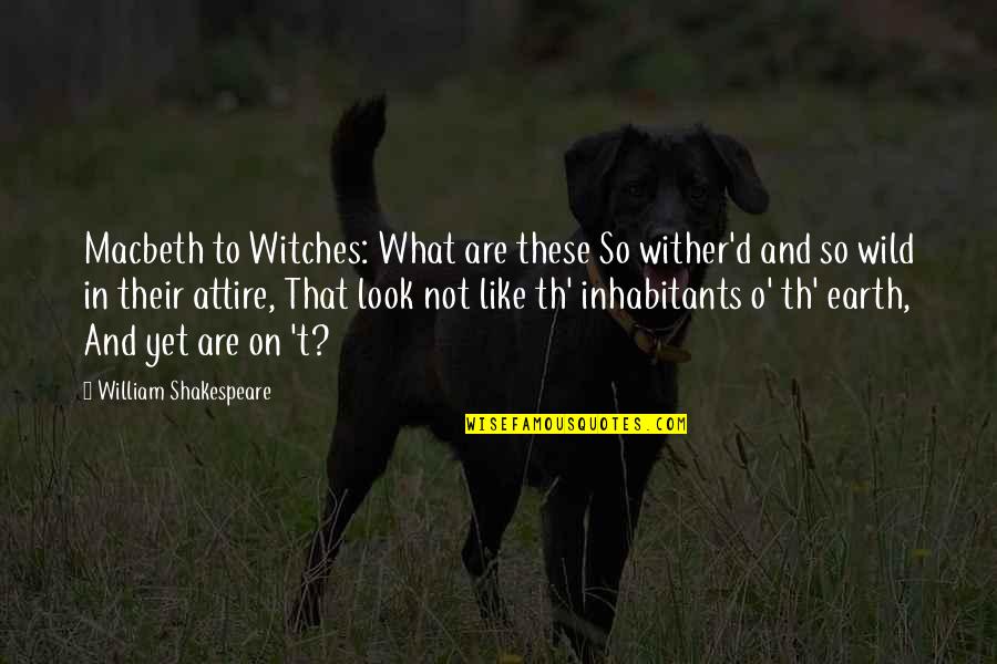 Shakespeare's Macbeth Quotes By William Shakespeare: Macbeth to Witches: What are these So wither'd