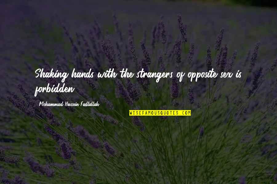 Shaking Hands Quotes By Mohammad Hussein Fadlallah: Shaking hands with the strangers of opposite sex