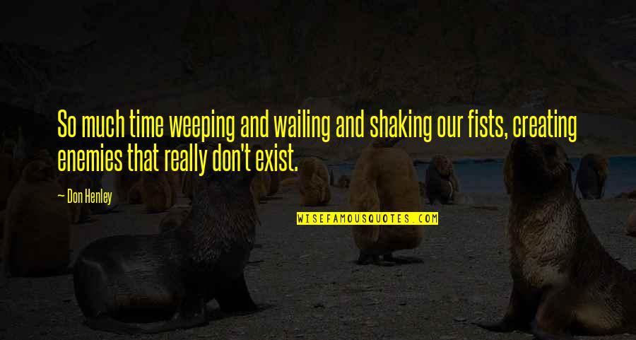 Shaking Quotes By Don Henley: So much time weeping and wailing and shaking