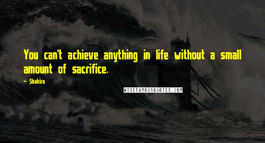 Shakira quotes: You can't achieve anything in life without a small amount of sacrifice.