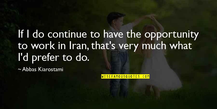 Shakirat Oladapo Quotes By Abbas Kiarostami: If I do continue to have the opportunity Shakirat Oladapo Quotes By Abbas Kiarostami: If I do continue to have the opportunity