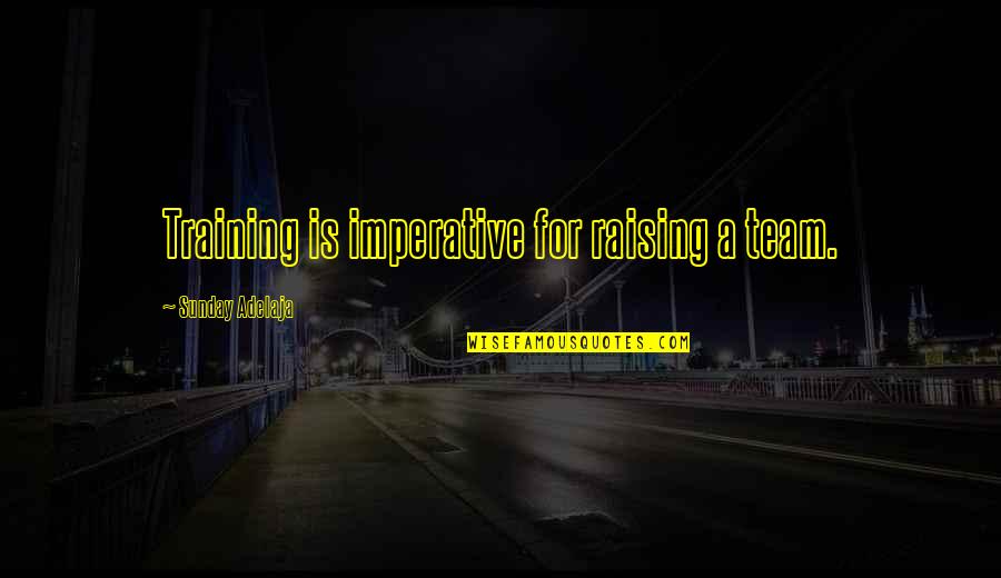 Shakos Games Quotes By Sunday Adelaja: Training is imperative for raising a team.