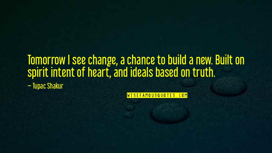 Shakur Quotes By Tupac Shakur: Tomorrow I see change, a chance to build