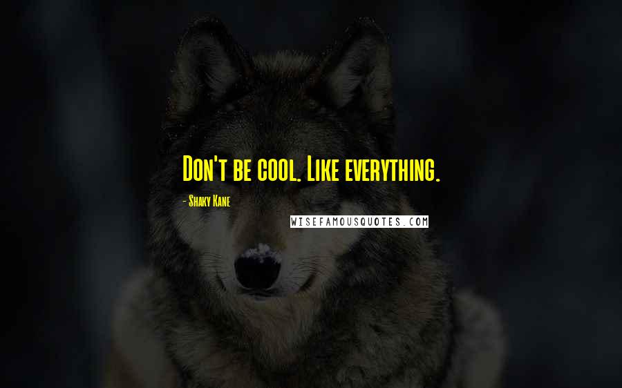 Shaky Kane quotes: Don't be cool. Like everything.