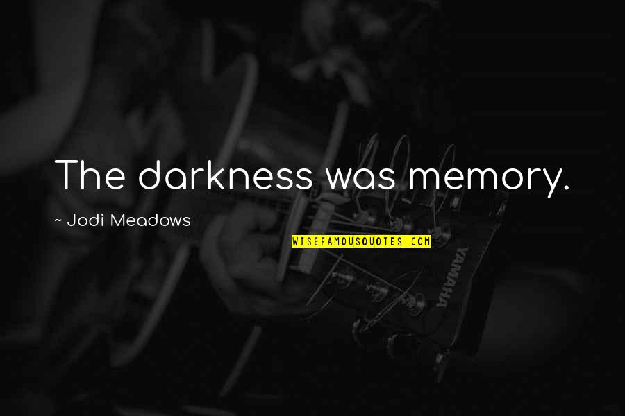 Shaky Life Quotes By Jodi Meadows: The darkness was memory.