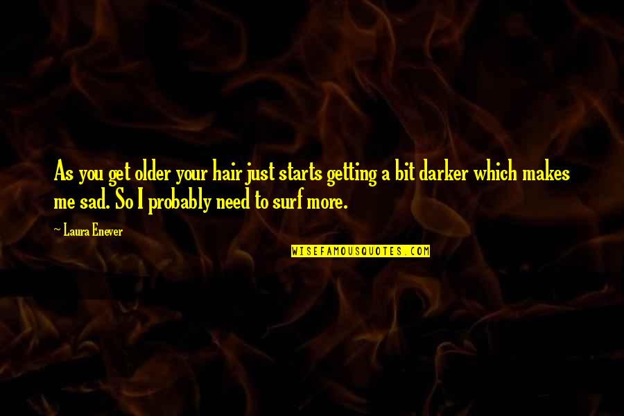 Shalena Diva Quotes By Laura Enever: As you get older your hair just starts Shalena Diva Quotes By Laura Enever: As you get older your hair just starts