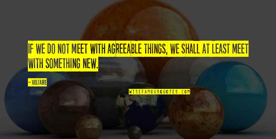 Shall We Meet Quotes By Voltaire: If we do not meet with agreeable things,