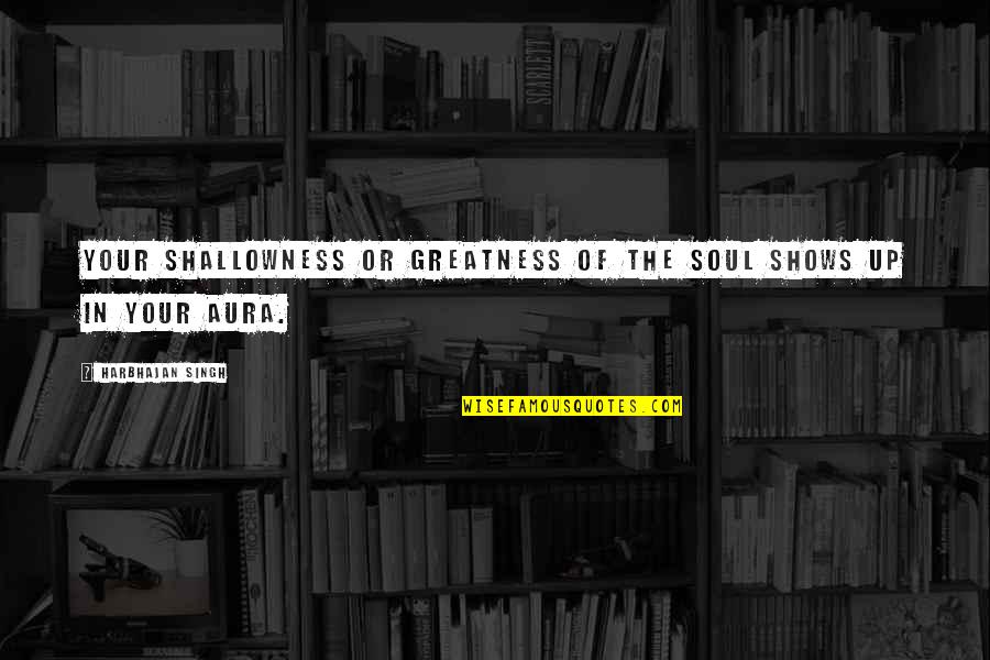 Shallowness Quotes By Harbhajan Singh: Your shallowness or greatness of the soul shows