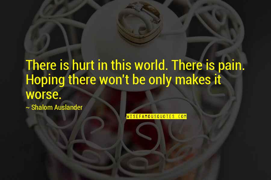 Shalom Auslander Quotes By Shalom Auslander: There is hurt in this world. There is