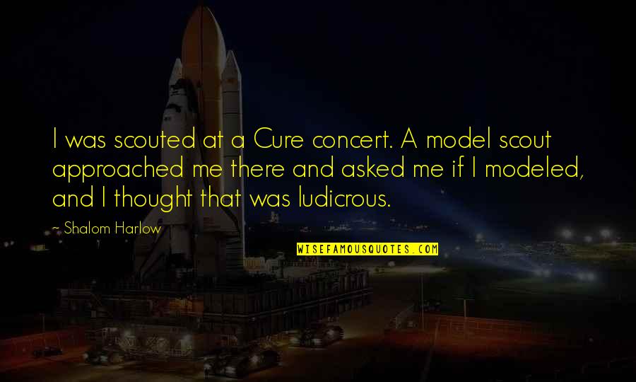 Shalom Harlow Quotes By Shalom Harlow: I was scouted at a Cure concert. A