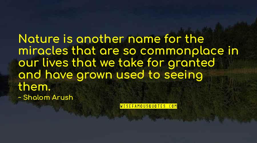 Shalom Quotes By Shalom Arush: Nature is another name for the miracles that Shalom Quotes By Shalom Arush: Nature is another name for the miracles that