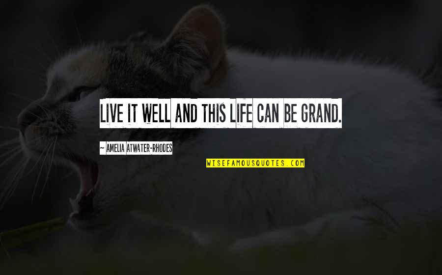 Shaltz Flint Quotes By Amelia Atwater-Rhodes: Live it well and this life can be