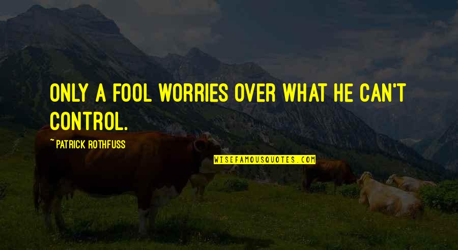 Shalu Shammu Quotes By Patrick Rothfuss: Only a fool worries over what he can't Shalu Shammu Quotes By Patrick Rothfuss: Only a fool worries over what he can't