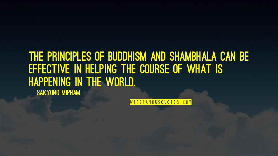 Shambhala's Quotes By Sakyong Mipham: The principles of Buddhism and Shambhala can be