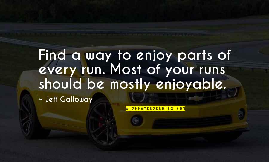 Shambram Quotes By Jeff Galloway: Find a way to enjoy parts of every Shambram Quotes By Jeff Galloway: Find a way to enjoy parts of every