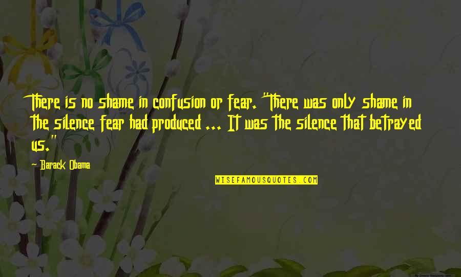 Shame Is Quotes By Barack Obama: There is no shame in confusion or fear.