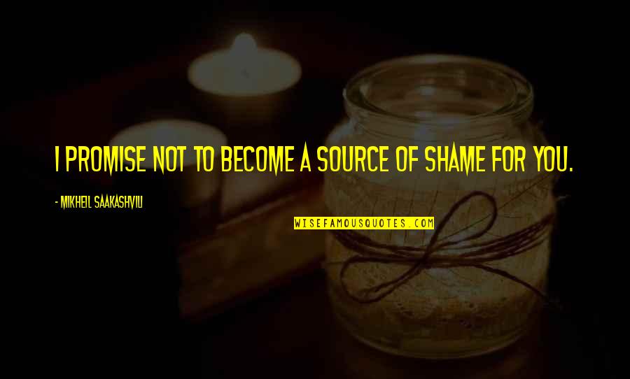 Shame Of You Quotes By Mikheil Saakashvili: I promise not to become a source of Shame Of You Quotes By Mikheil Saakashvili: I promise not to become a source of