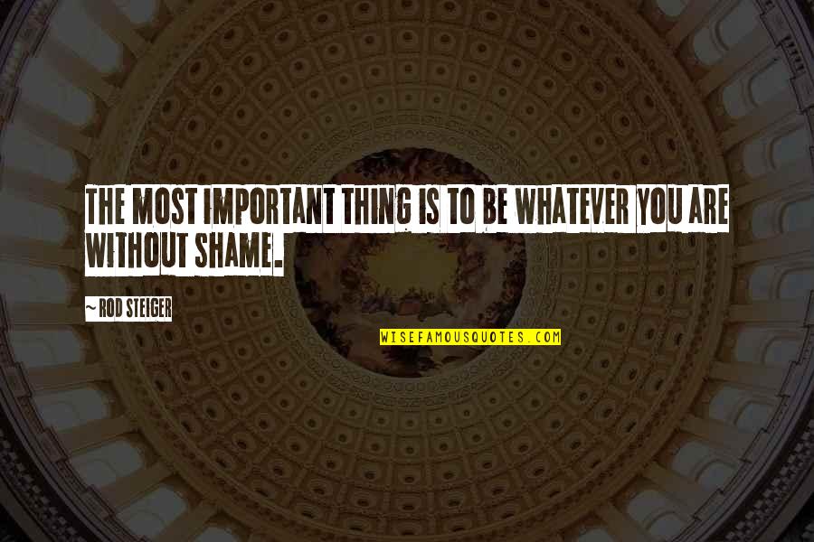 Shame Of You Quotes By Rod Steiger: The most important thing is to be whatever