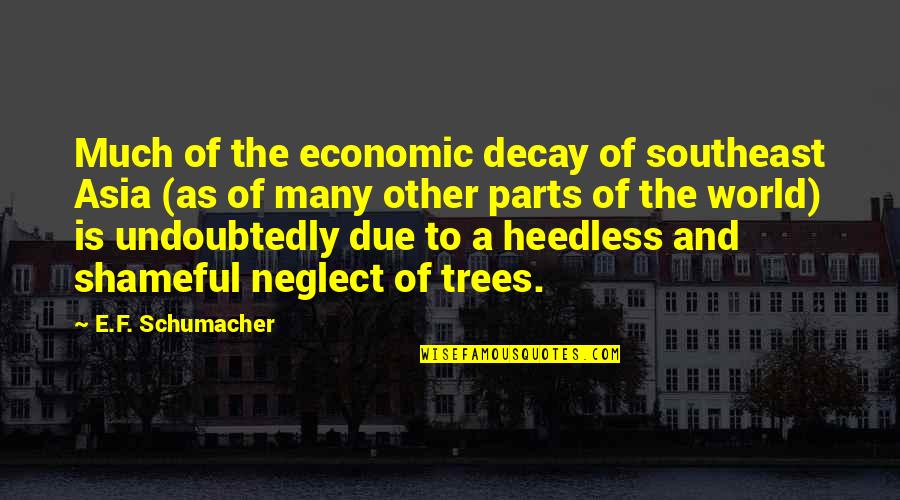 Shameful Quotes By E.F. Schumacher: Much of the economic decay of southeast Asia