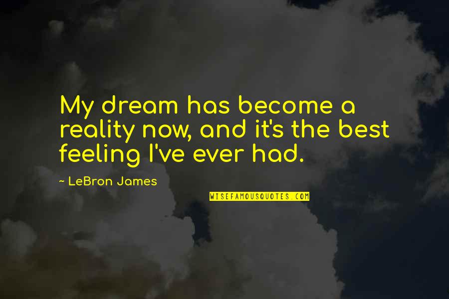 Shameless Flirt Quotes By LeBron James: My dream has become a reality now, and