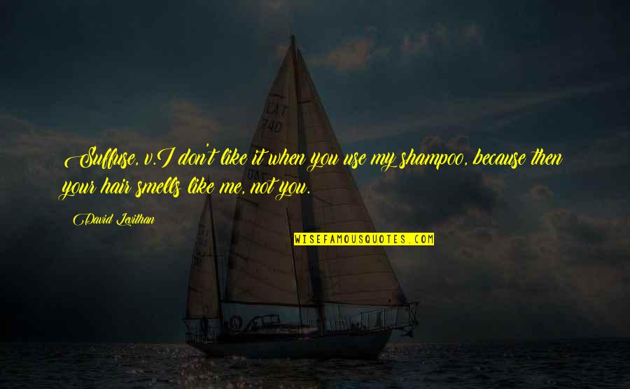 Shampoo Quotes By David Levithan: Suffuse, v.I don't like it when you use