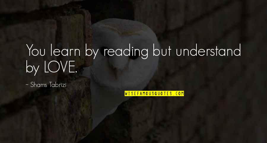 Shams Tabrizi Best Quotes By Shams Tabrizi: You learn by reading but understand by LOVE.