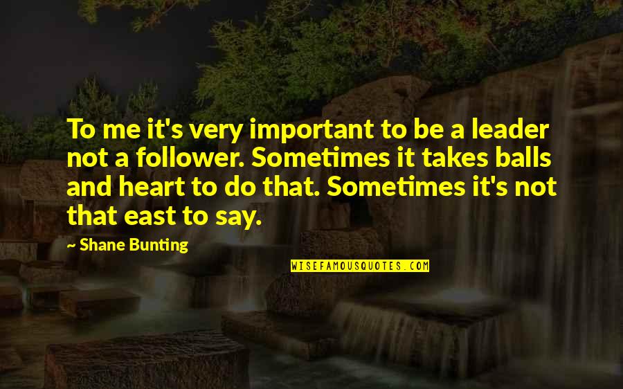 Shane Bunting Quotes By Shane Bunting: To me it's very important to be a