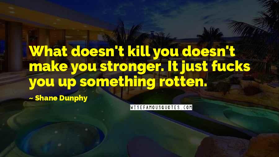Shane Dunphy quotes: What doesn't kill you doesn't make you stronger. It just fucks you up something rotten.