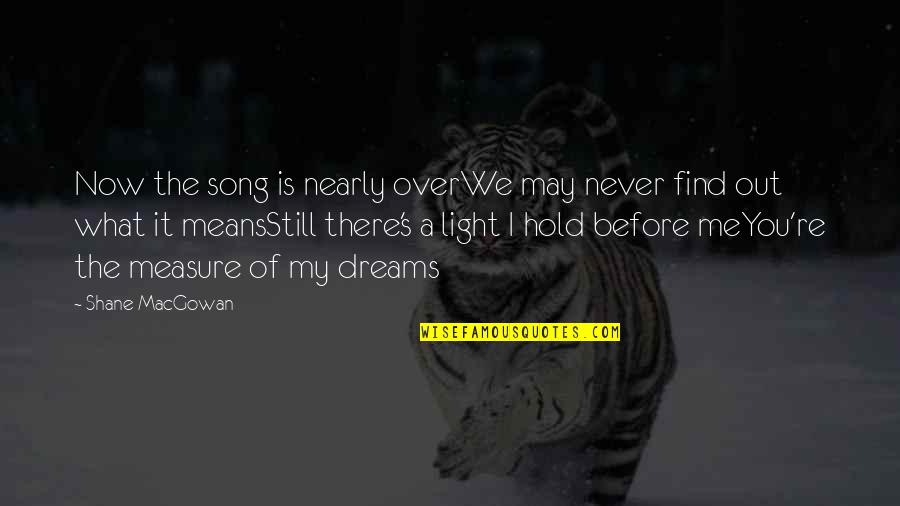 Shane Macgowan Quotes By Shane MacGowan: Now the song is nearly overWe may never