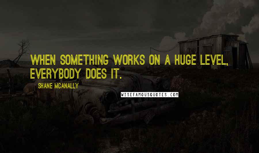 Shane McAnally quotes: When something works on a huge level, everybody does it.