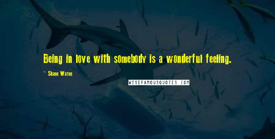 Shane Warne quotes: Being in love with somebody is a wonderful feeling.