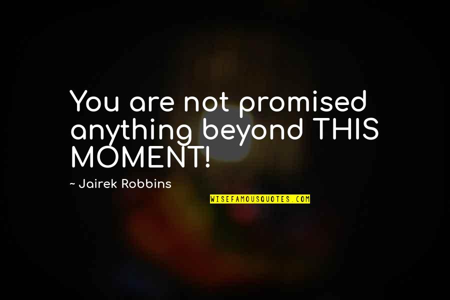 Shanella Online Quotes By Jairek Robbins: You are not promised anything beyond THIS MOMENT!