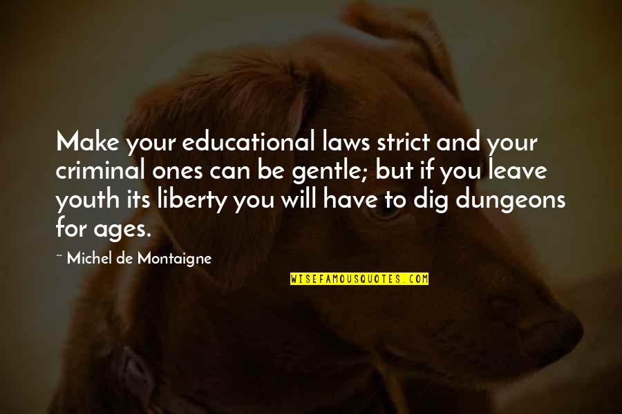 Shanfari Logo Quotes By Michel De Montaigne: Make your educational laws strict and your criminal Shanfari Logo Quotes By Michel De Montaigne: Make your educational laws strict and your criminal