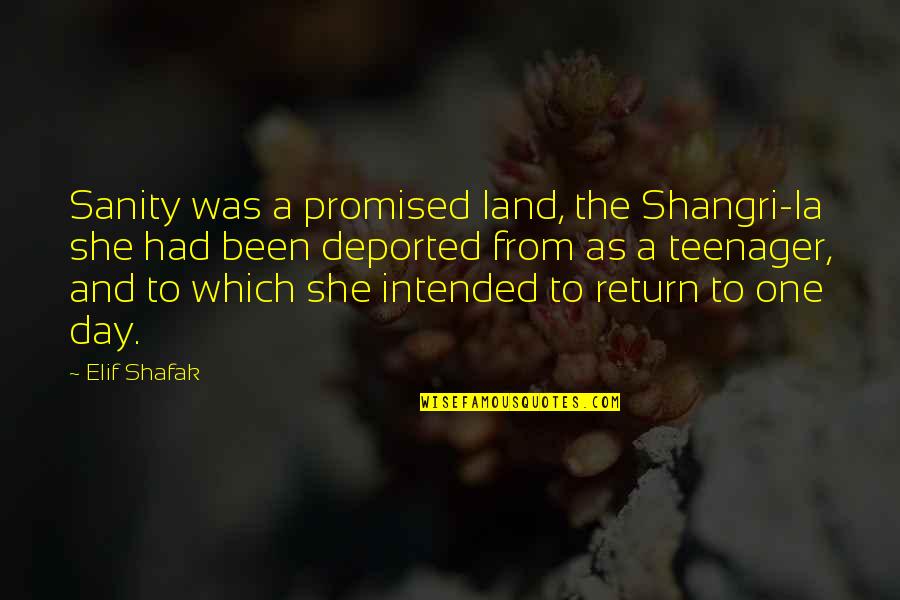 Shangri Quotes By Elif Shafak: Sanity was a promised land, the Shangri-la she Shangri Quotes By Elif Shafak: Sanity was a promised land, the Shangri-la she