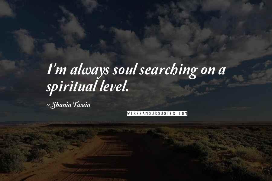 Shania Twain quotes: I'm always soul searching on a spiritual level.
