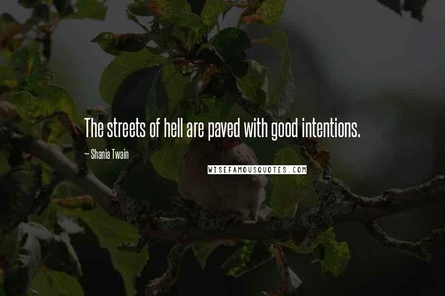Shania Twain quotes: The streets of hell are paved with good intentions.