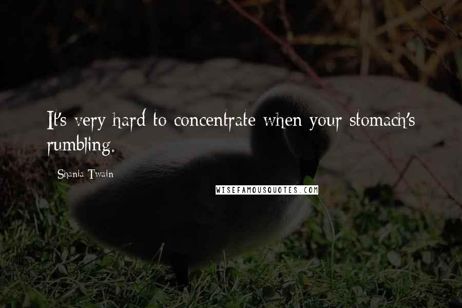 Shania Twain quotes: It's very hard to concentrate when your stomach's rumbling.